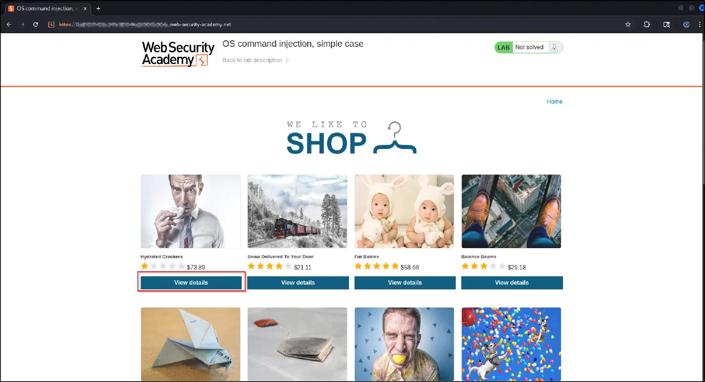 The lab store. Open any product with "View details".
