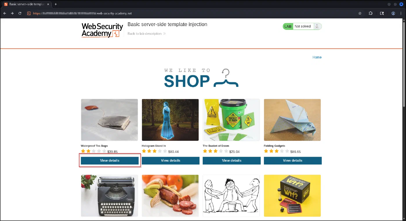 View details on an out-of-stock product.