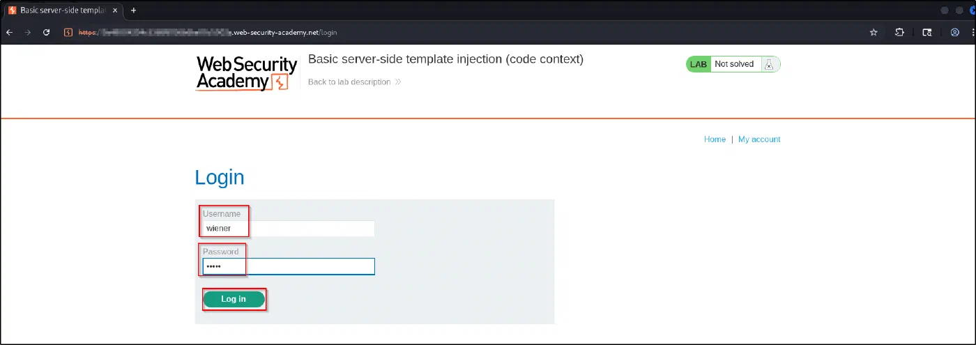 Log in with the provided credentials.