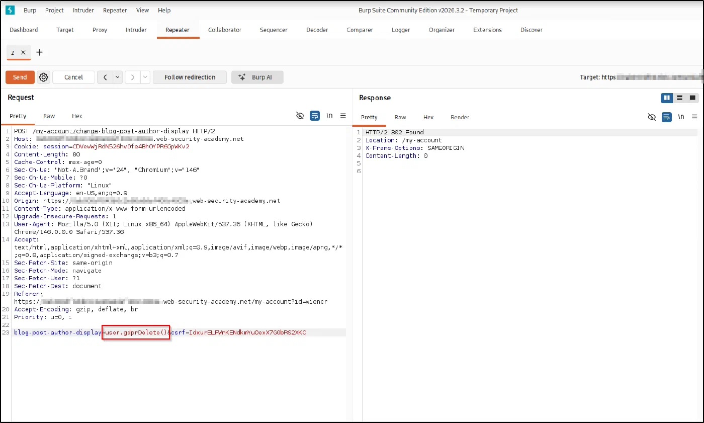 Injecting user.gdprDelete() to delete the symlink target