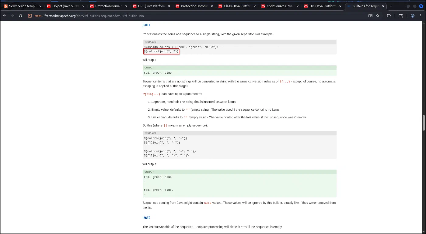 The FreeMarker ?join built-in documentation
